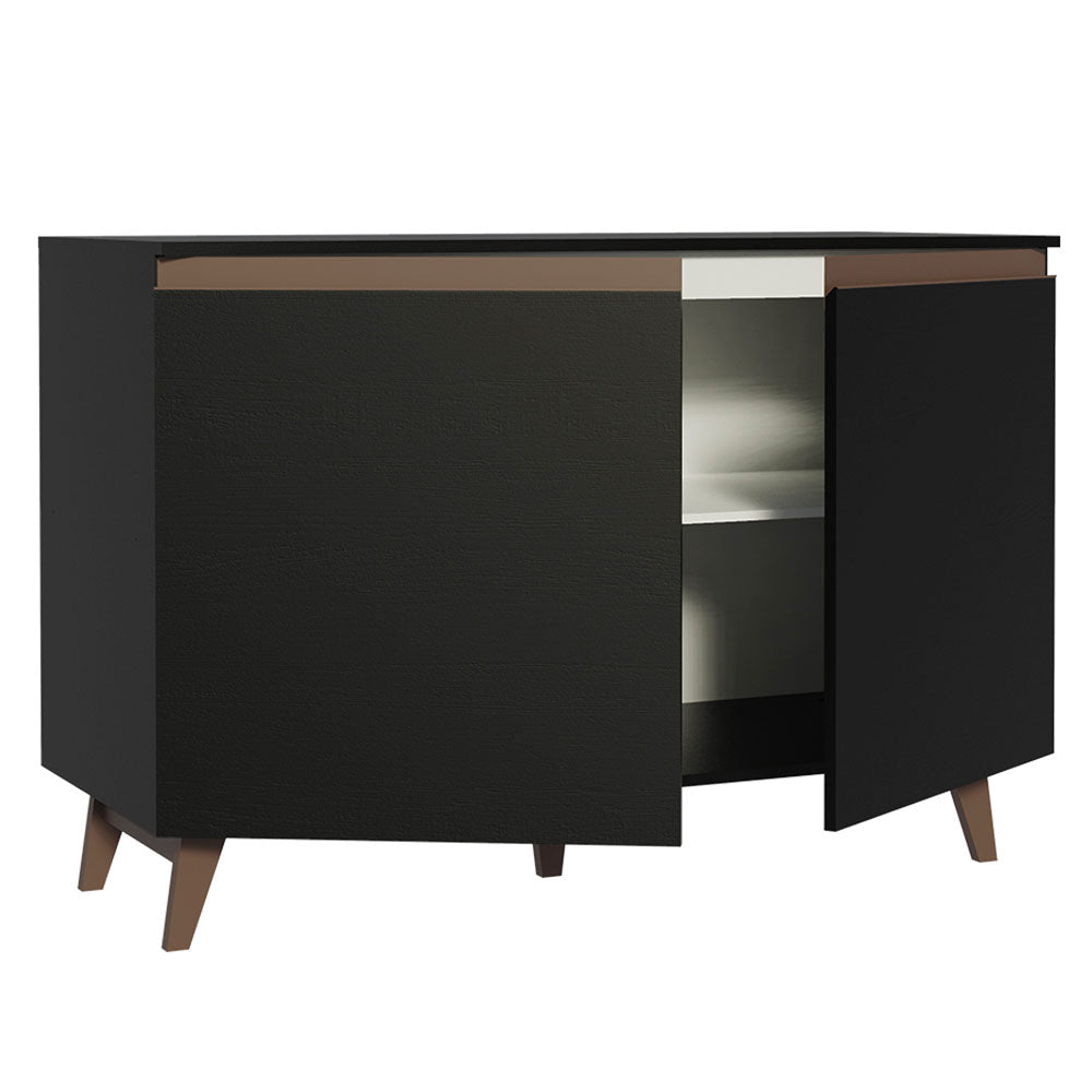 Mueble Estación de Café Reims 120 cm 2 Puertas Negro