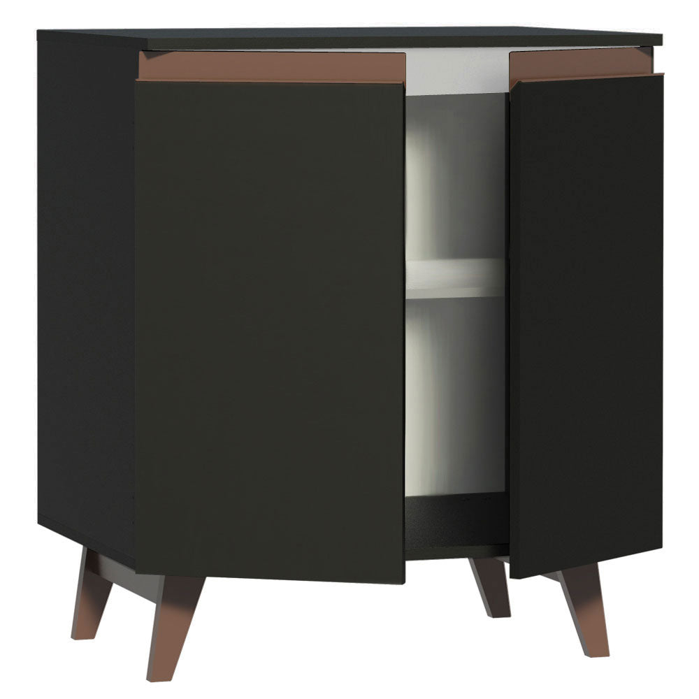 Mueble Estación de Café Reims 70 cm 2 Puertas Negro
