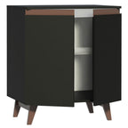 Mueble Estación de Café 70 cm 2 Puertas Negro Reims Madesa