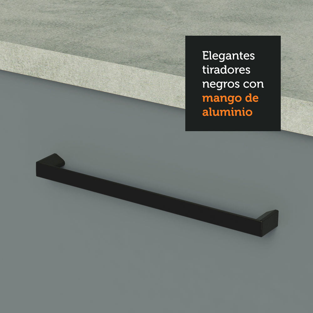 Kit Gabinete Bajo y Gabinete Superior Multiuso 120 cm Blanco/Gris Agata Madesa