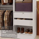 Clóset Soltero 2 Puertas Corredizas 1 Puerta Con Espejo Luke