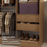 Clóset Soltero 2 Puertas Corredizas 1 Puerta Con Espejo Luke