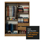 Clóset Infantil 119 cm 2 Puertas Corredizas Con 1 Espejo Marrón Nick Madesa