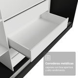 Clóset Matrimonial 3 Puertas Corredizas Negro/Marrón 100% MDF Royale