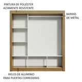 Clóset Matrimonial Monaco 3 Puertas Corredizas Marrón/Negro