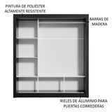 Clóset Matrimonial Monaco 3 Puertas Corredizas Negro
