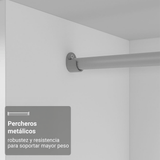 Clóset Soltero Denver 2 Puertas Corredizas con Espejo Blanco