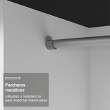 Clóset Soltero Denver 2 Puertas Corredizas Negro/Blanco