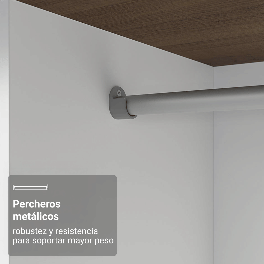 Clóset Soltero Denver 2 Puertas Corredizas Marrón/Negro