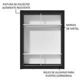 Clóset Soltero Denver 2 Puertas Corredizas con Espejo Negro/Gris