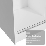 Clóset Matrimonial 3 Puertas Corredera con Espejo Blanco Reno