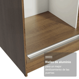 Clóset Matrimonial con Patas 3 Puertas Corredizas con Espejos Marrón Reno Madesa