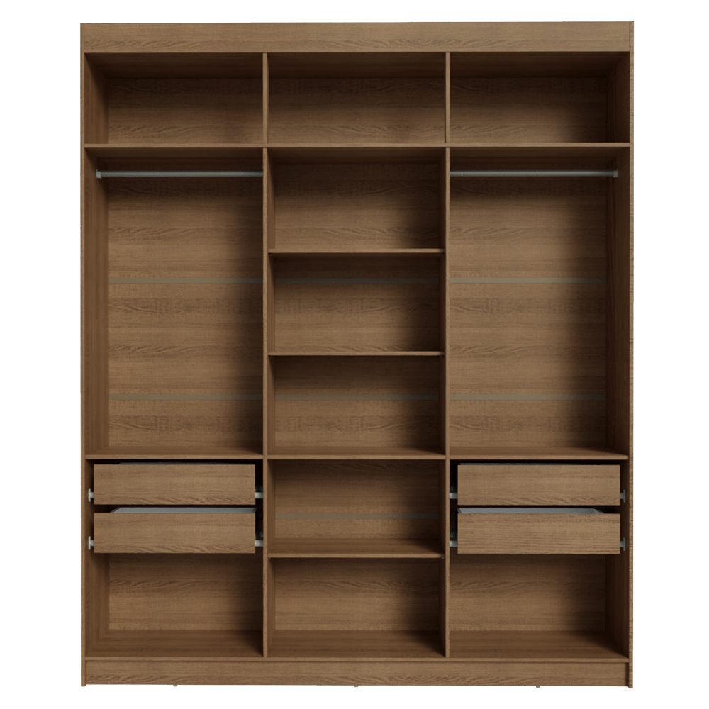 Clóset Matrimonial Venus 180 cm Sin Puertas 4 Cajones Marrón