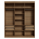 Clóset Matrimonial Venus 180 cm Sin Puertas 4 Cajones Marrón