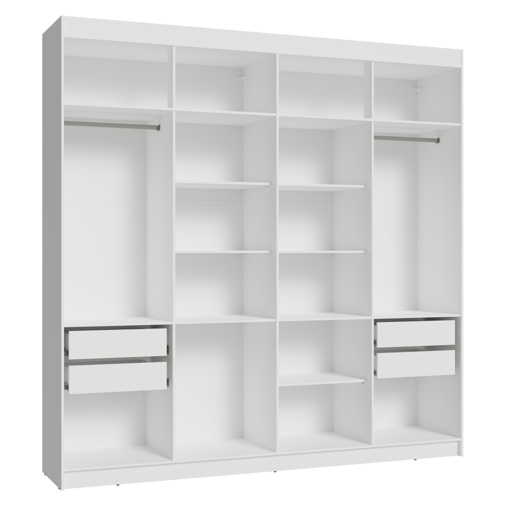 Clóset Matrimonial Venus 216 cm Sin Puertas 4 Cajones Blanco