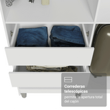 Clóset Matrimonial Venus 216 cm Sin Puertas con Patas 4 Cajones Blanco