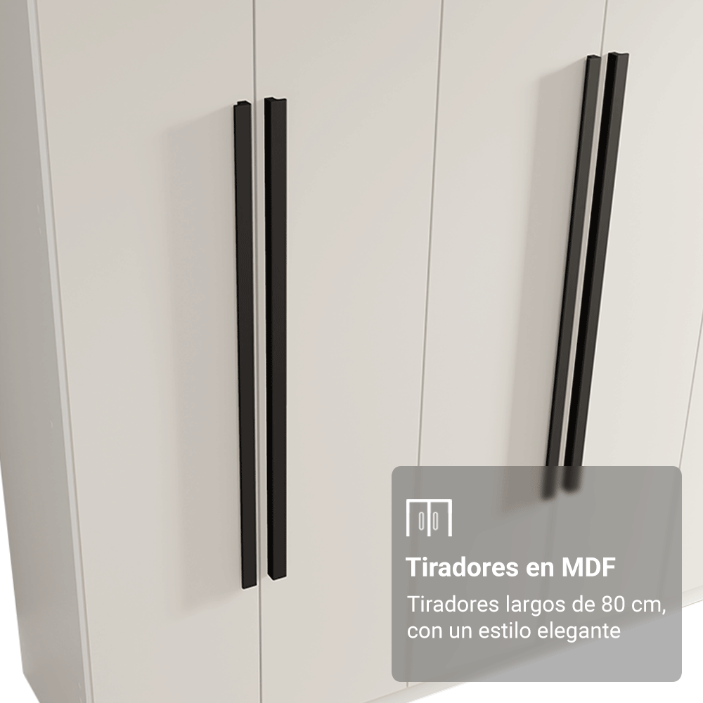 Clóset Matrimonial 216 cm 8 Puertas Blanco/Negro Venus Madesa