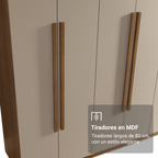 Clóset Matrimonial 216 cm 8 Puertas Marrón/Crema Venus Madesa