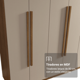 Clóset Matrimonial Venus 8 Puertas Batientes Marrón/Crema/Marrón