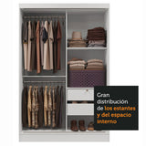 Clóset Soltero 2 Puertas Corredizas Espejo 2 Cajones Blanco Max