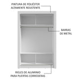 Clóset 2 Puertas Corredizas con Espejo Blanco Milano Madesa