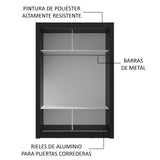 Clóset 2 Puertas Corredizas con Espejo Negro/Blanco Milano Madesa