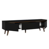 Mueble para TV hasta 80 Pulgadas 180 cm 2 Puertas 1 Cajón Doha Negro/Marrón