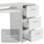 Escritorio 136 cm 3 Cajones 1 Puerta Blanco Madesa