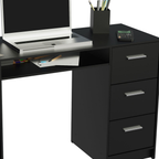 Escritorio 136 cm 3 Cajones 1 Puerta Negro Madesa