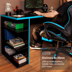 Escritorio Gamer 136 cm Negro/Azul Madesa