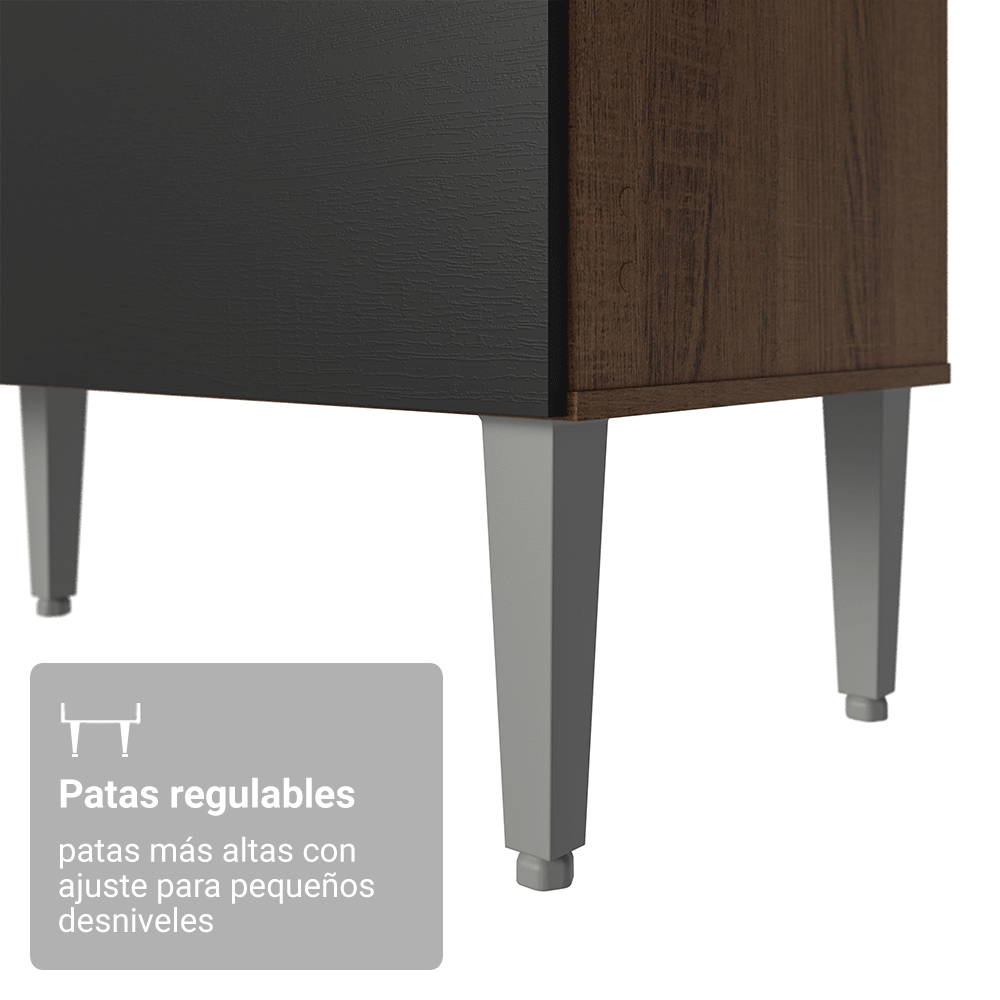 Cocina Compacta 120cm Marron/Negro Life