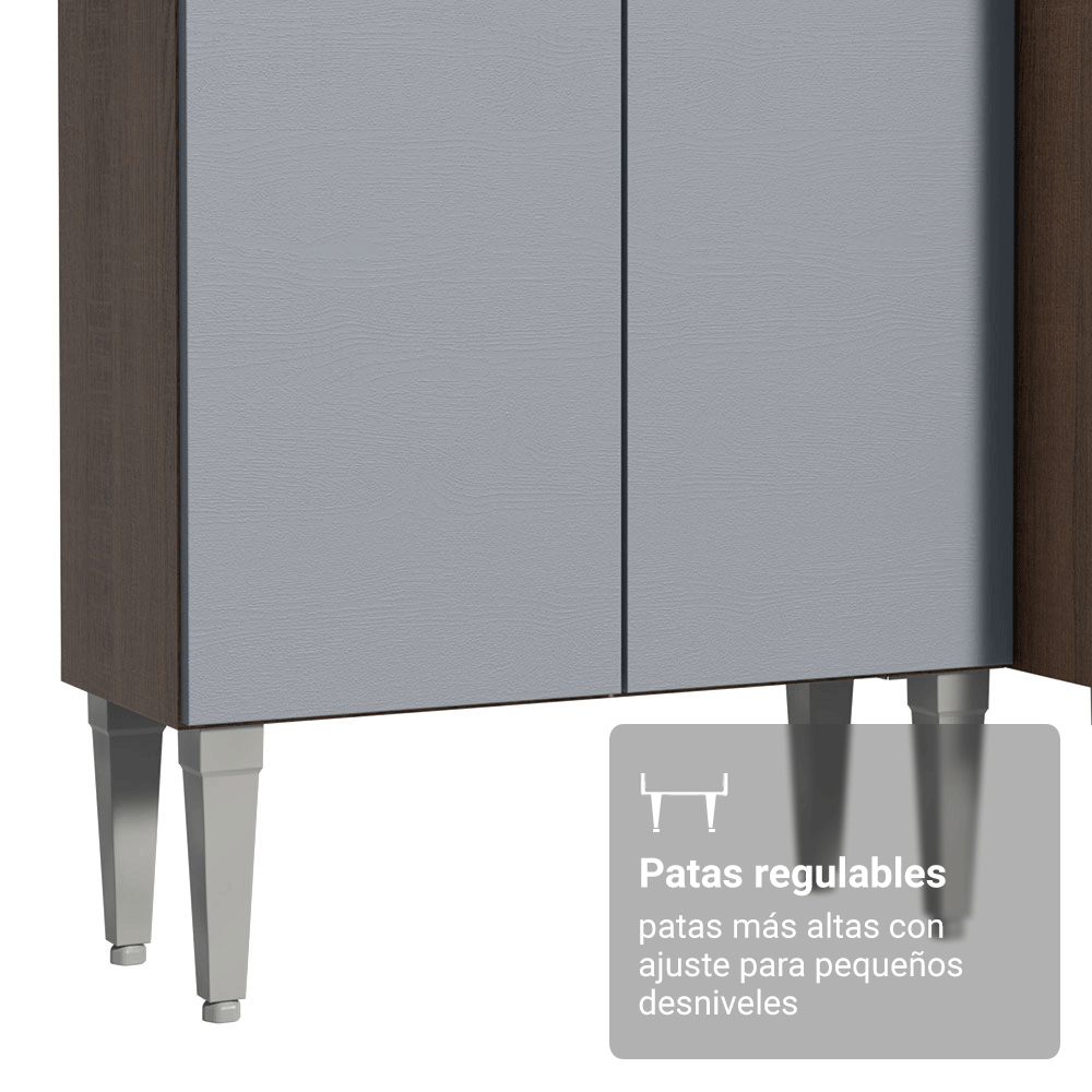 Cocina Compacta 229cm Marrón/Gris Emilly Top