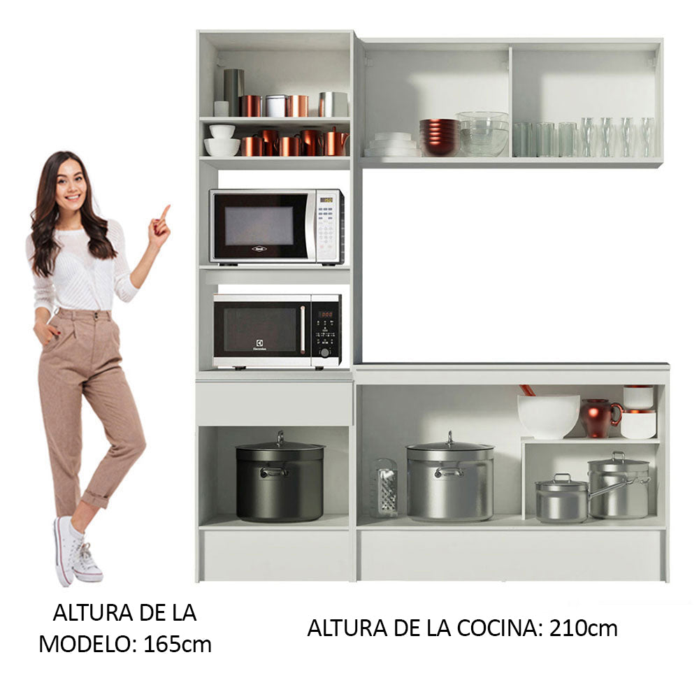 Cocina Compacta 180cm Blanco Topazio 86