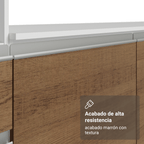 Cocina Compacta 240 x 52 cm 8 Puertas 1 Cajón con Mueble para Horno Blanco/Marrón Diamante Madesa