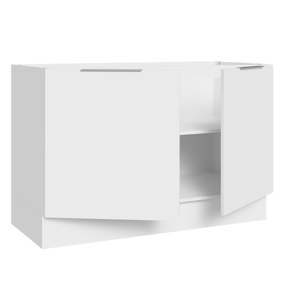 Gabinete Bajo 120 cm 2 Puertas Sin Encimera Blanco Stella Madesa