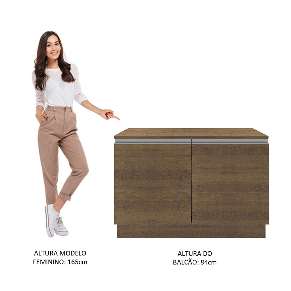 Gabinete Bajo 120 cm 2 Puertas Marrón Glamy Madesa