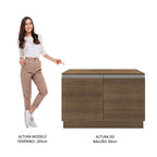Gabinete Bajo 120 cm 2 Puertas Marrón Glamy Madesa