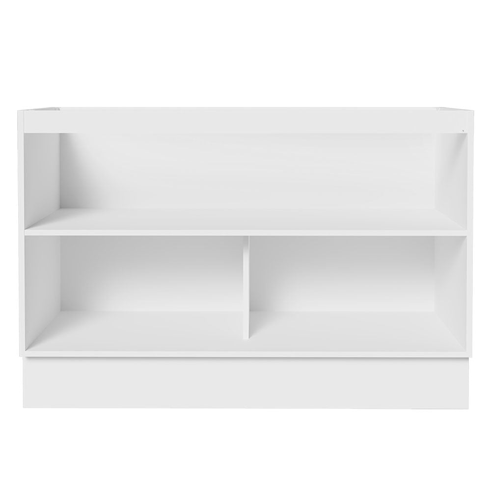 Gabinete Bajo 120 cm 2 Puertas Sin Encimera Blanco/Negro Glamy Madesa