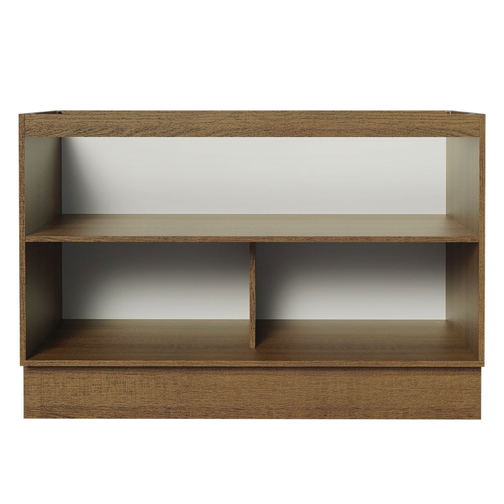 Gabinete Bajo 120 cm 2 Puertas Sin Encimera Marrón/Negro Glamy Madesa