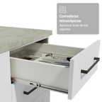 Gabinete Bajo para Fregadero con Accesorios de Cocina 120 cm 2 Puertas 3 Cajones Blanco Agata Madesa