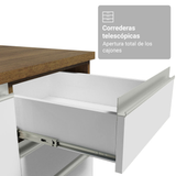 Gabinete Bajo para Fregadero con Accesorios de Cocina 120 x 60 cm 2 Puertas 3 Cajones (Con Encimera) Glamy Marrón/Blanco