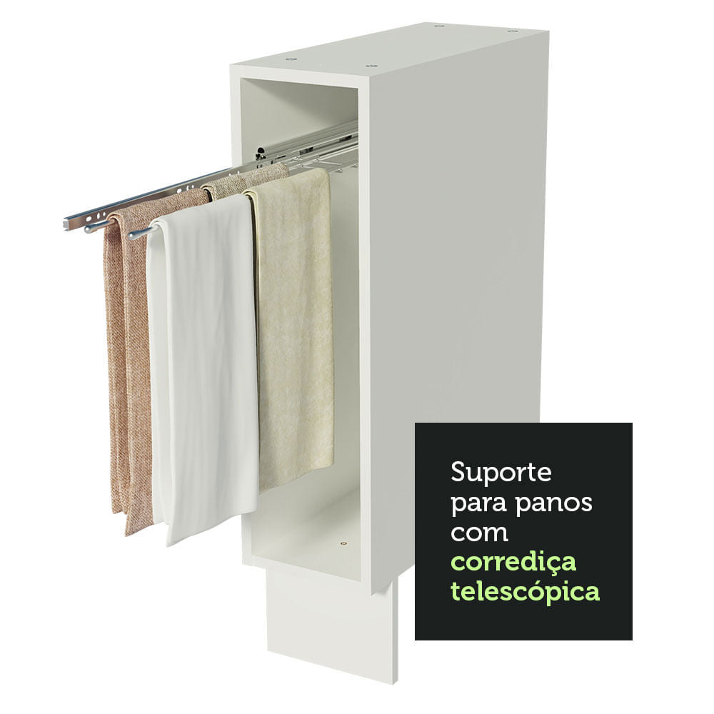 Gabinete Bajo Toallero 20 cm Sin Encimera Blanco Lux, Glamy y Agata Madesa