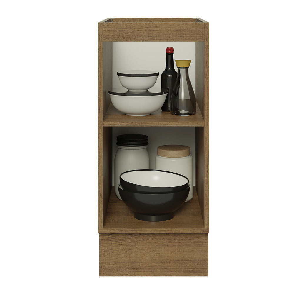 Gabinete Bajo 35 cm 1 Puerta Sin Encimera Marrón/Blanco Stella Madesa