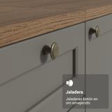 Gabinete Bajo de Cocina 60 x 60 cm 1 Puerta (Con Encimera) Marrón/Gris Vik Madesa