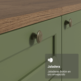 Gabinete Bajo de Cocina 60 x 60 cm 1 Puerta (Con Encimera) Marrón/Verde Vik Madesa