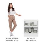 Gabinete Bajo 70 cm 2 Puertas Sin Encimera Blanco Glamy Madesa