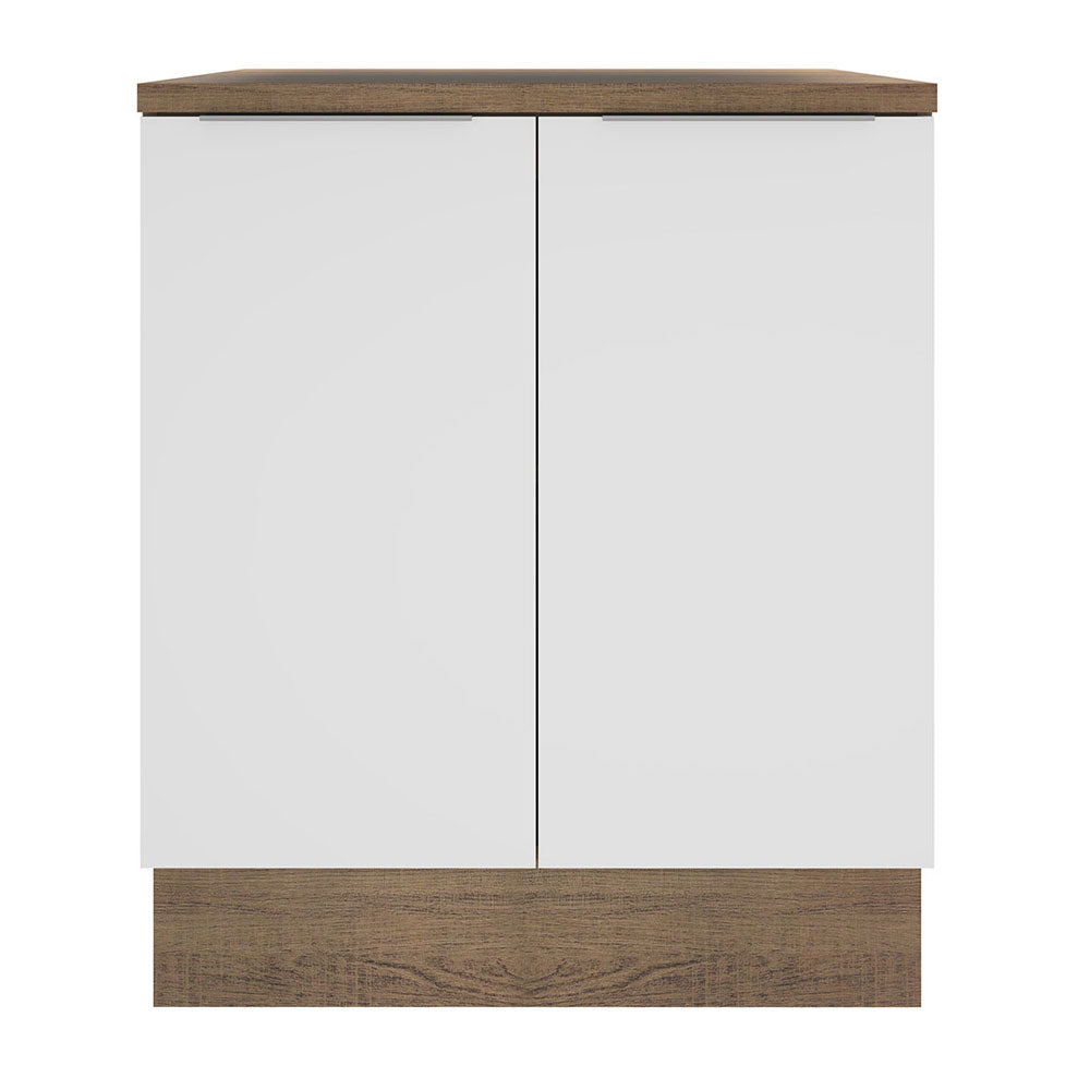 Gabinete Bajo 70 cm 2 Puertas Marrón/Blanco Stella Madesa