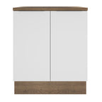 Gabinete Bajo 70 cm 2 Puertas Marrón/Blanco Stella Madesa