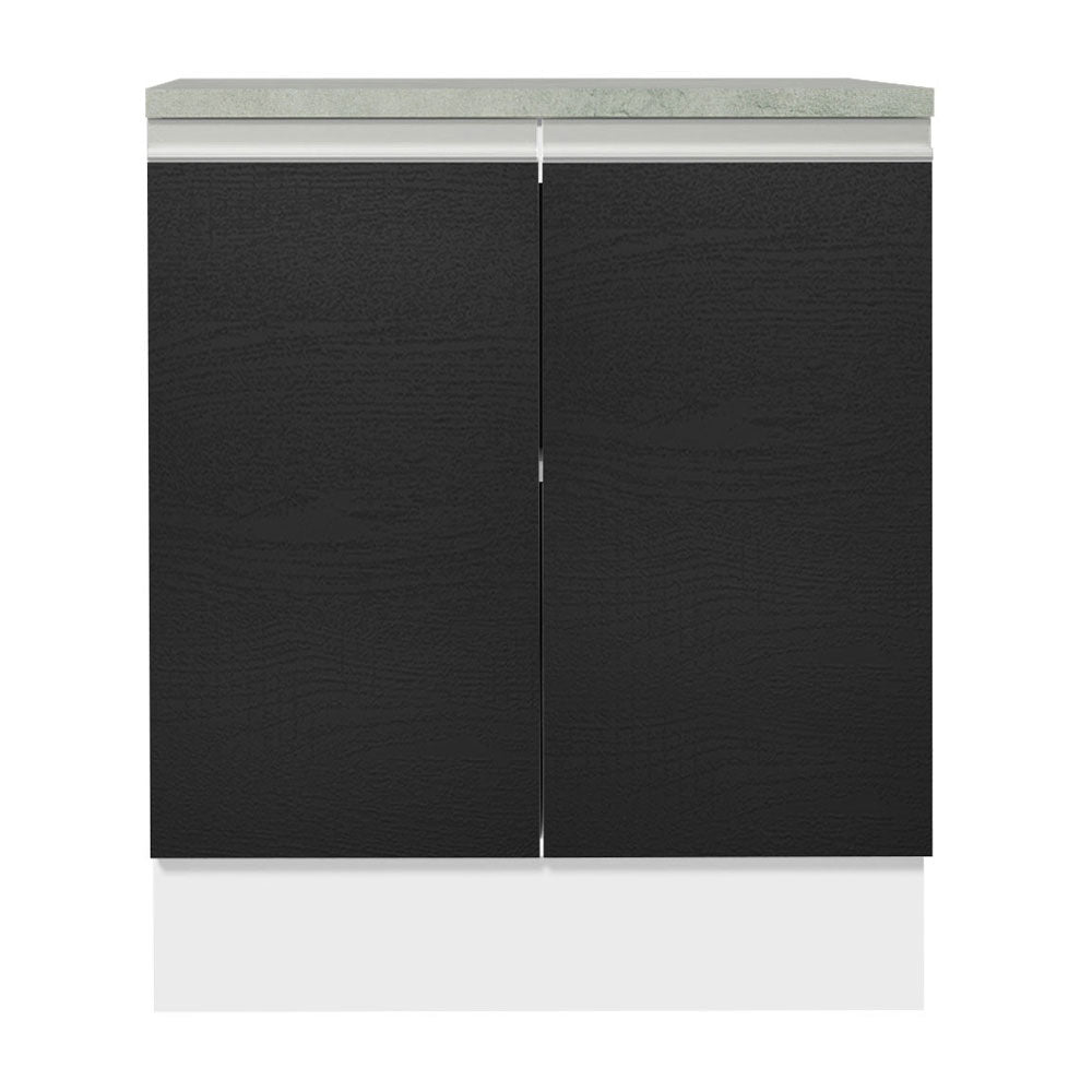 Gabinete Bajo 70 cm 2 Puertas Blanco/Negro Glamy Madesa