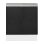 Gabinete Bajo 70 cm 2 Puertas Blanco/Negro Glamy Madesa
